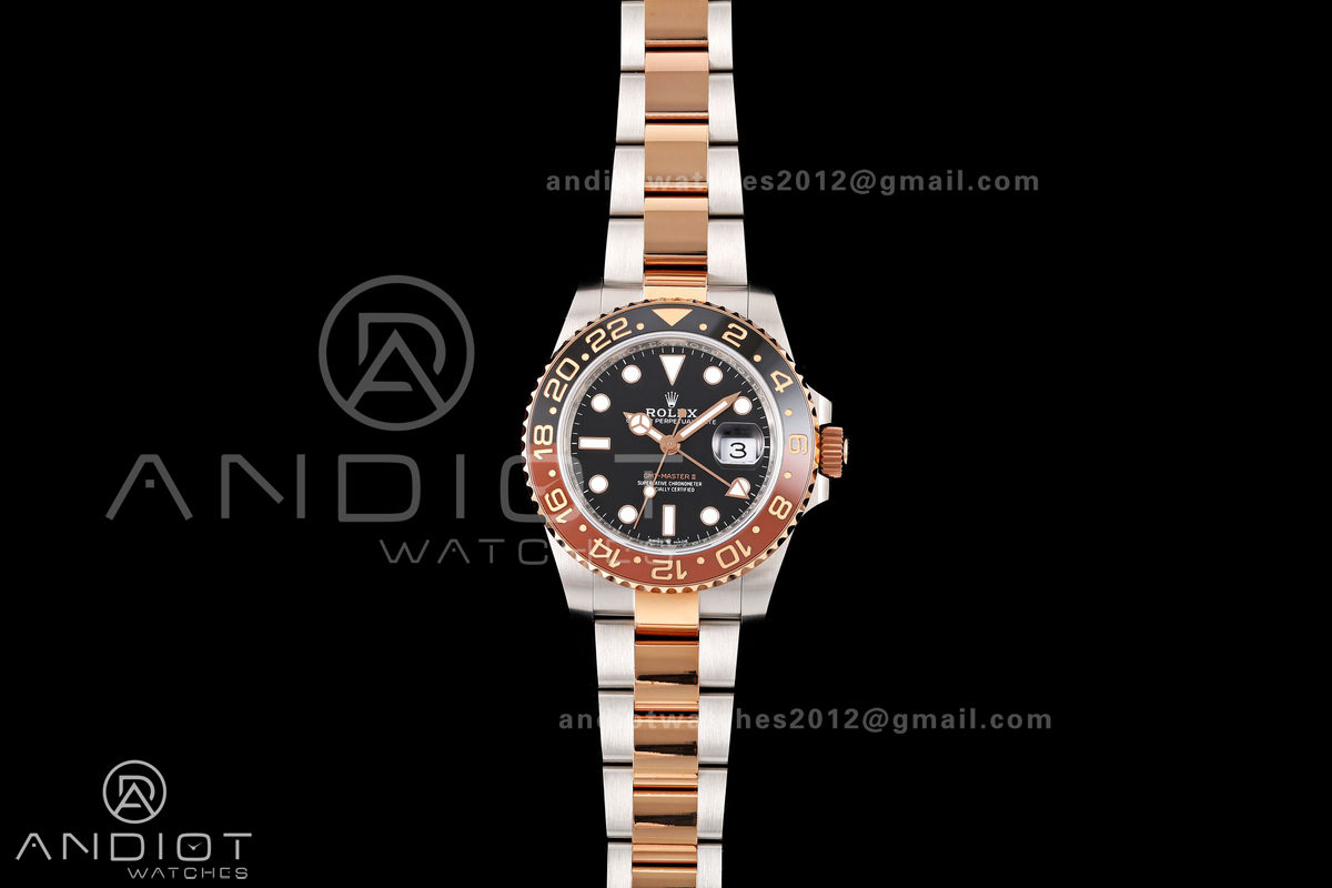 GMT-Master II 126711 CHNR 904L QF 1:1 Best Edition on SS/RG Bracelet JH3285 Free Sprung